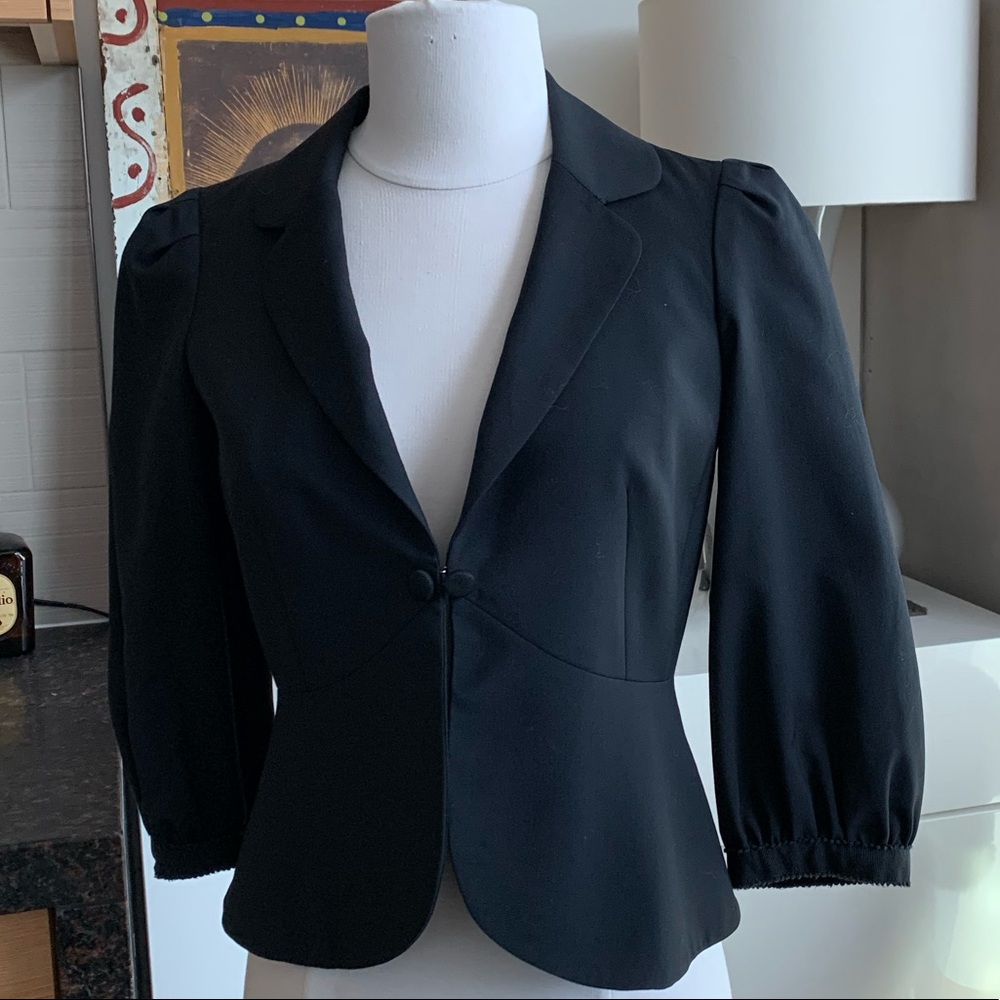 Rebecca Taylor Blazer Jacket Crop 3/4 Sleeve 2 XS